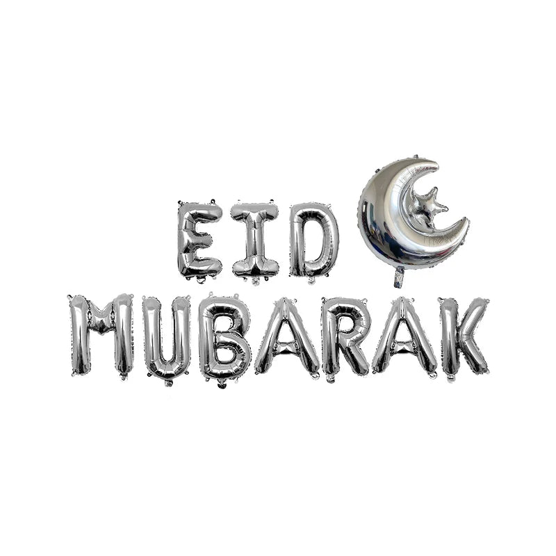 Eid Mubarak Balloons 2024 Ramadan Decorations for Home Moon Star Foil Balloon Muslim Aid Moubarak Kareem Festival Party Supplies
