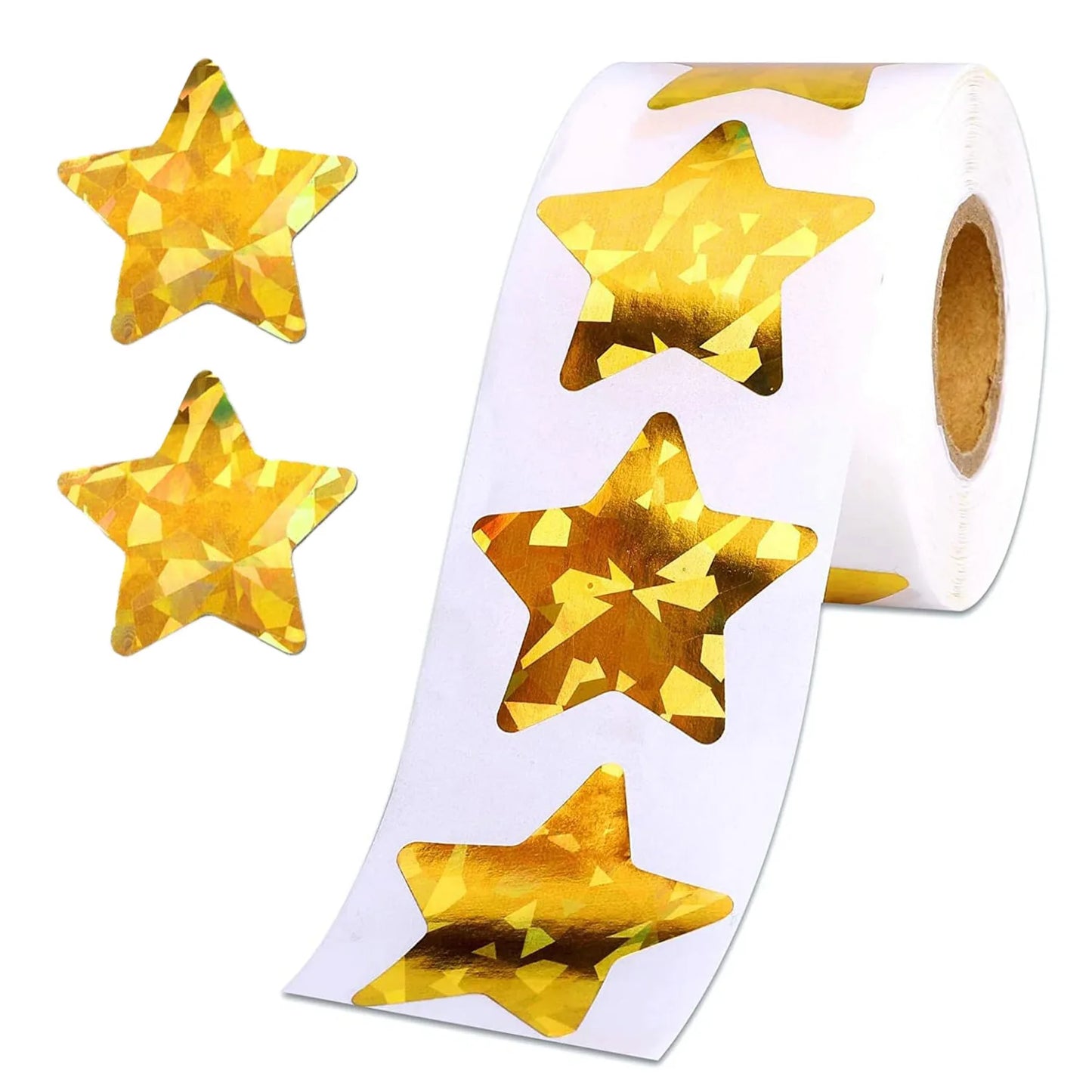 500Pcs Gold Laser Heart Sticker 1" Love Shape Labels for Valentine's Day, Envelopes, Wedding, Crafting,Gift,Award Charts