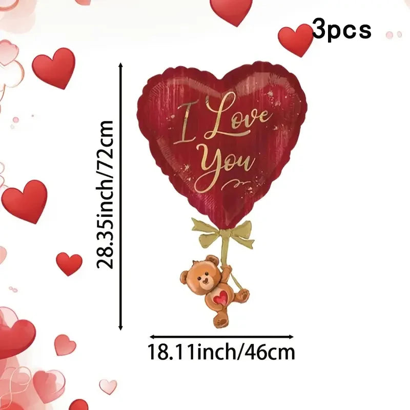 2pcs 35 inch Spanish, I Love You, Love Bow Balloon, Birthday Wedding Valentine's Day Party Decoration Balloon