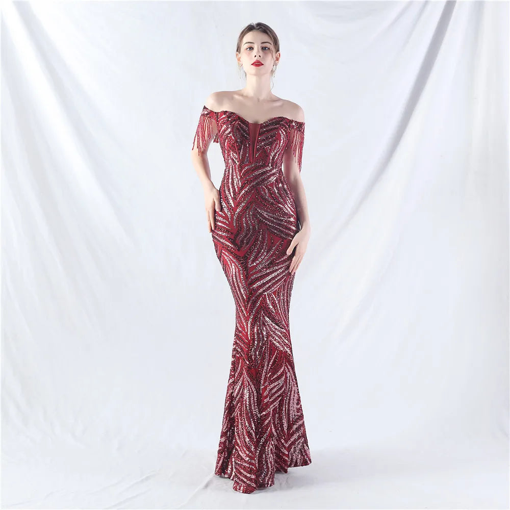 31963# New Court Fishbone Vest Waist Strap Heavy Industry Technology Bead High-end Evening Dress