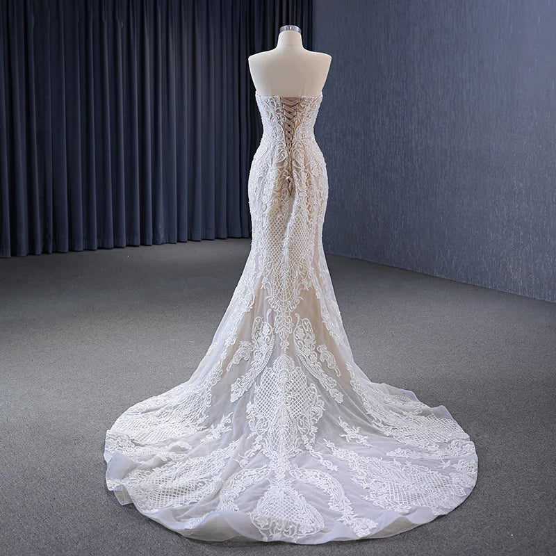 Jancember 231073 Vintage Detachable Off Shoulder Appliques Mermaid Wedding Dresses