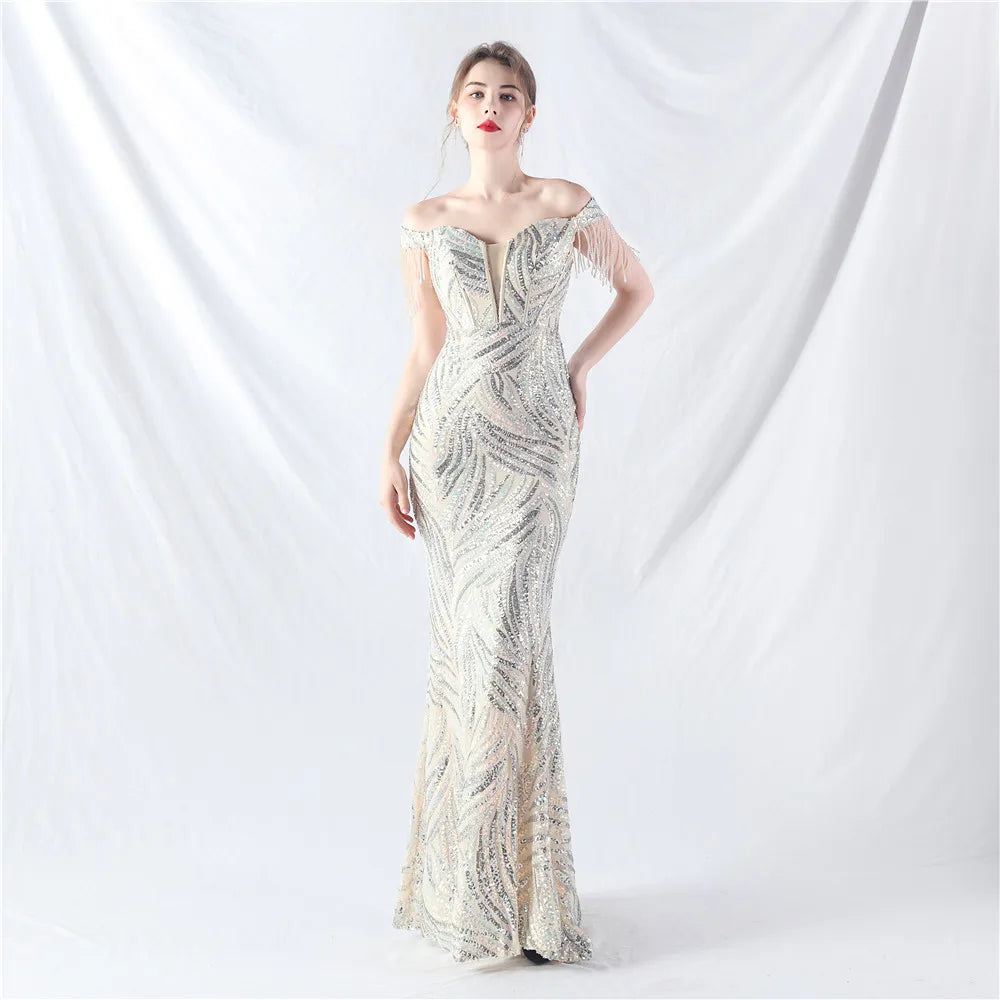 31963# New Court Fishbone Vest Waist Strap Heavy Industry Technology Bead High-end Evening Dress
