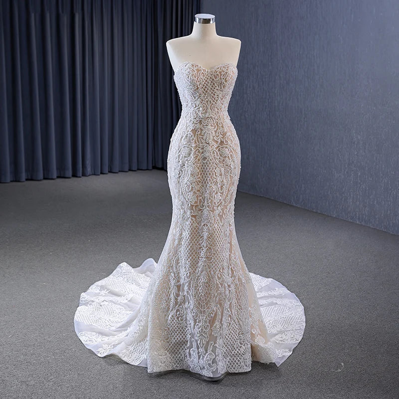 Jancember 231073 Vintage Detachable Off Shoulder Appliques Mermaid Wedding Dresses