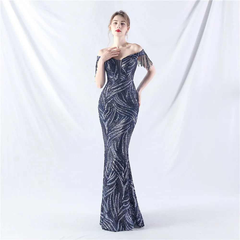 31963# New Court Fishbone Vest Waist Strap Heavy Industry Technology Bead High-end Evening Dress