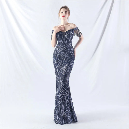 31963# New Court Fishbone Vest Waist Strap Heavy Industry Technology Bead High-end Evening Dress