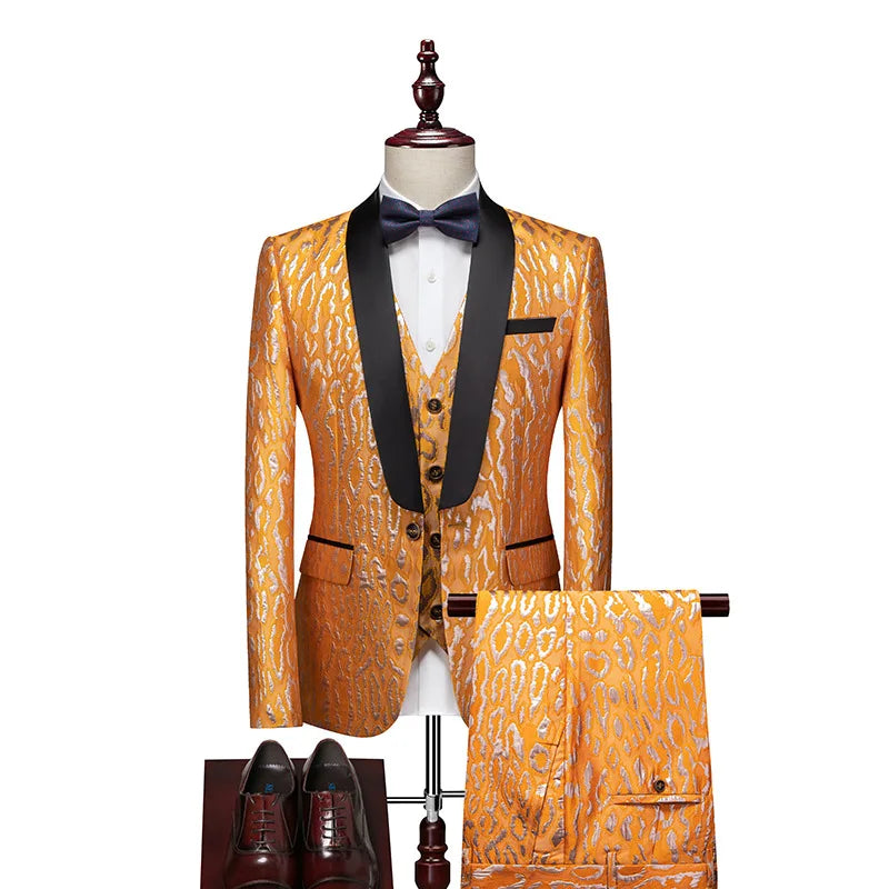 Four Seasons New Men'S Evening Dress Groom Business Size Three-Piece Wholesale Men Suit