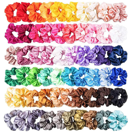 60PCS chouchou de haute qualité en satin pour femmes - Style accessories 