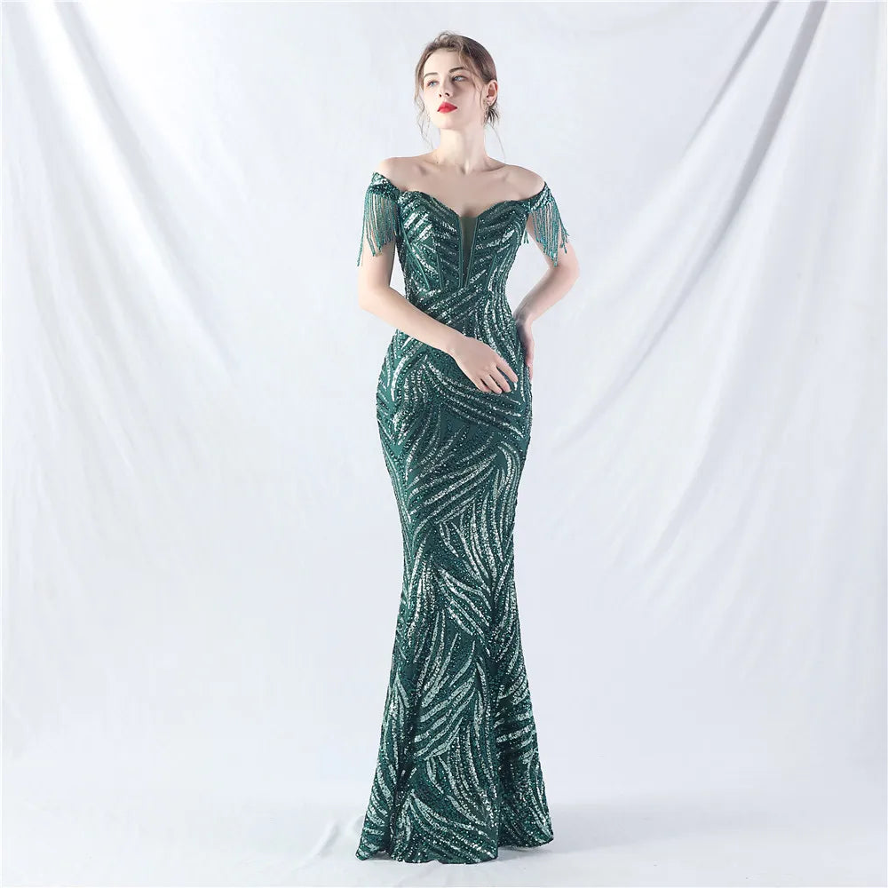 31963# New Court Fishbone Vest Waist Strap Heavy Industry Technology Bead High-end Evening Dress