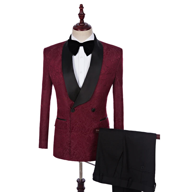 Real Actual Groomsmen Shawl Lapel Groom Tuxedos Customized Wedding Best Man Blazer Plus Size  Men Suits MMA226