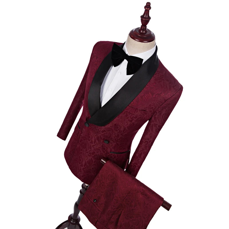 Real Actual Groomsmen Shawl Lapel Groom Tuxedos Customized Wedding Best Man Blazer Plus Size  Men Suits MMA226