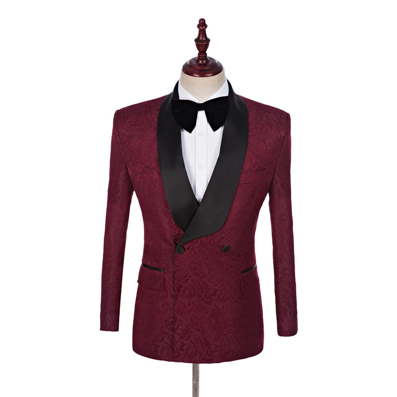 Real Actual Groomsmen Shawl Lapel Groom Tuxedos Customized Wedding Best Man Blazer Plus Size  Men Suits MMA226