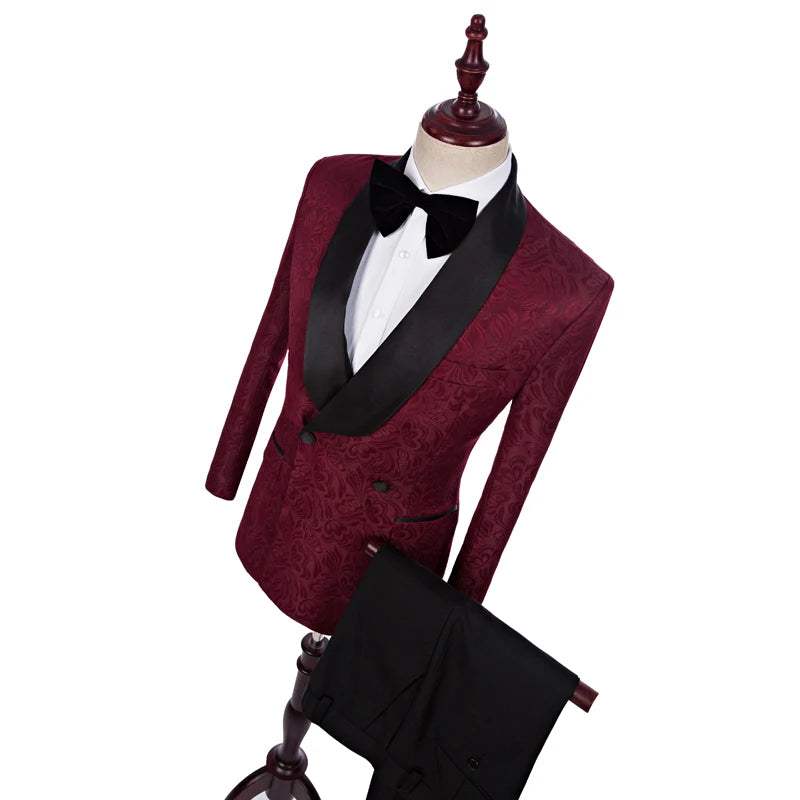 Real Actual Groomsmen Shawl Lapel Groom Tuxedos Customized Wedding Best Man Blazer Plus Size  Men Suits MMA226