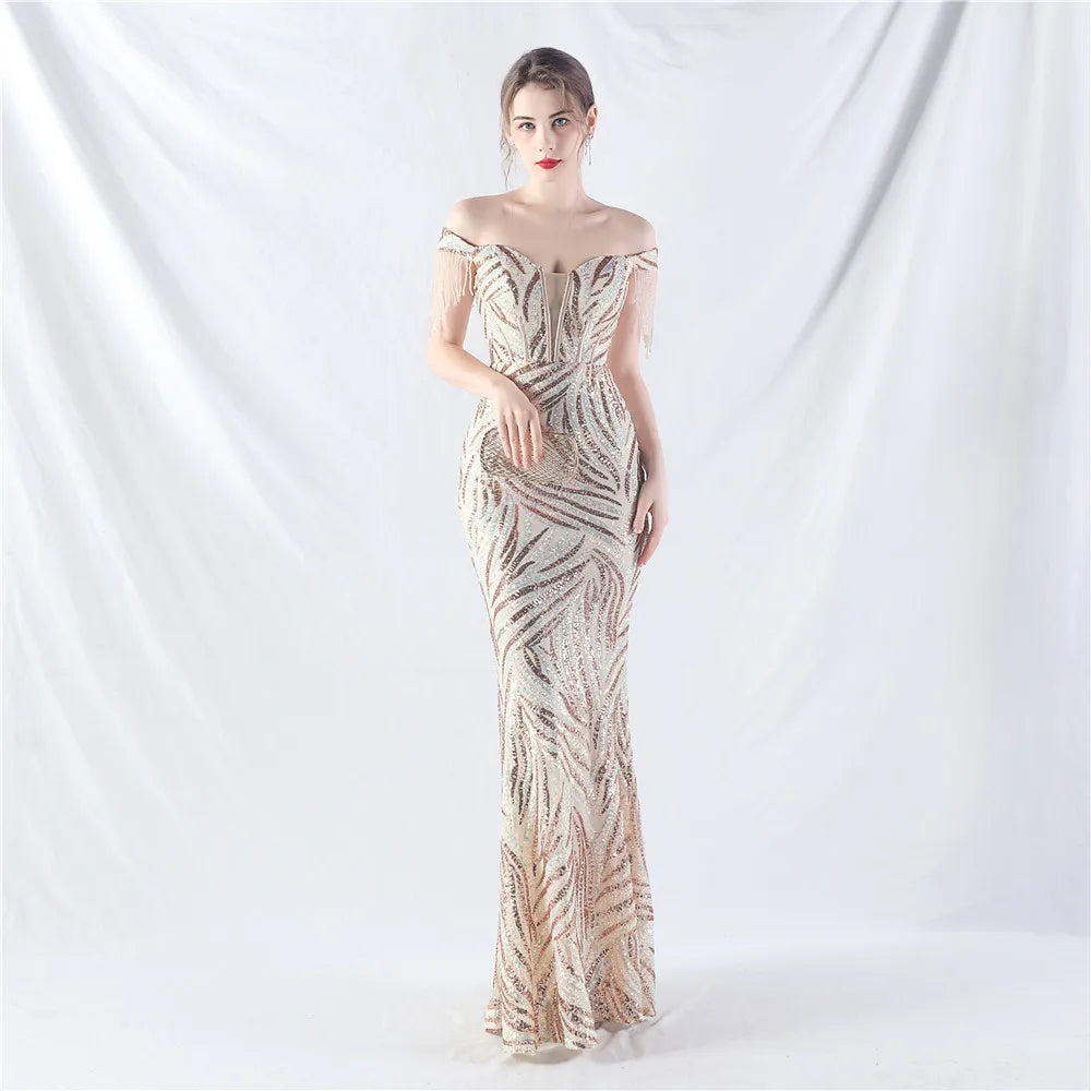 31963# New Court Fishbone Vest Waist Strap Heavy Industry Technology Bead High-end Evening Dress