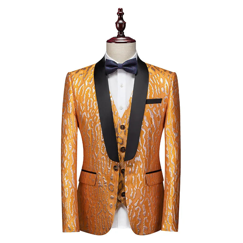Four Seasons New Men'S Evening Dress Groom Business Size Three-Piece Wholesale Men Suit