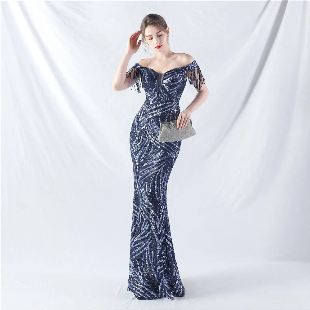 31963# New Court Fishbone Vest Waist Strap Heavy Industry Technology Bead High-end Evening Dress