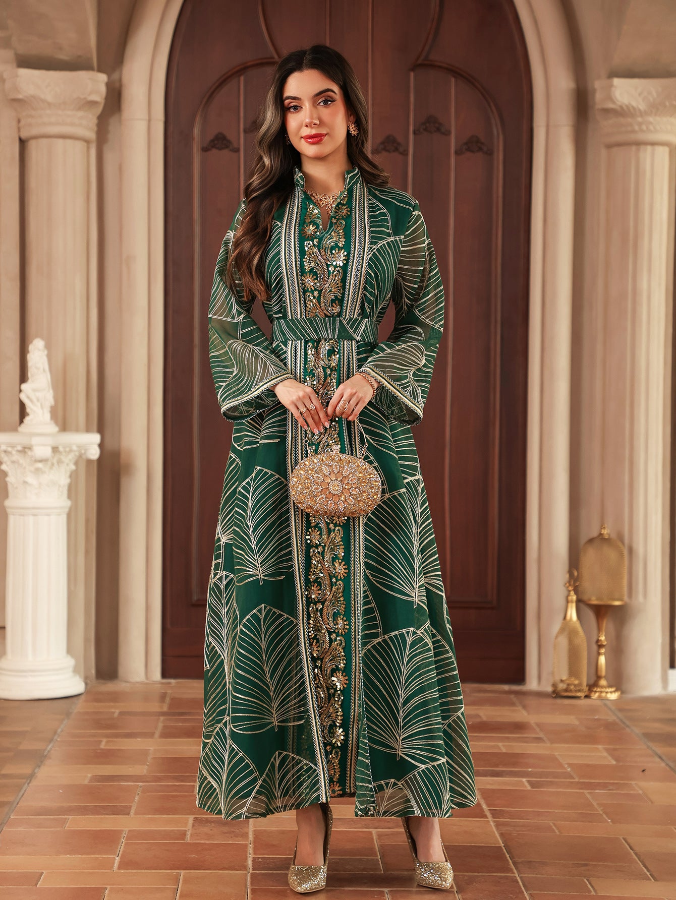 Eid Muslim Party Dress for Women Abaya with Inner Dress 2 Piece Set Jalabiya Ramadan Abayas Robe Caftan Vestidos Largos 2024