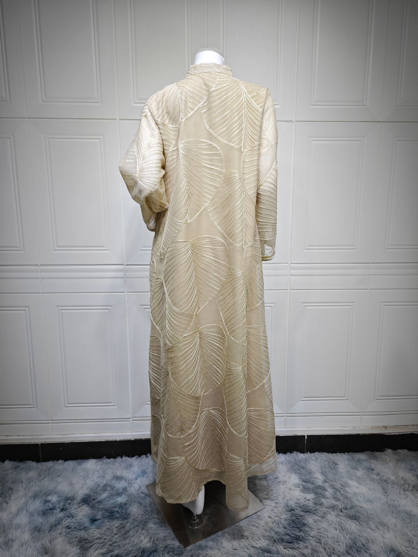 Eid Muslim Party Dress for Women Abaya with Inner Dress 2 Piece Set Jalabiya Ramadan Abayas Robe Caftan Vestidos Largos 2024