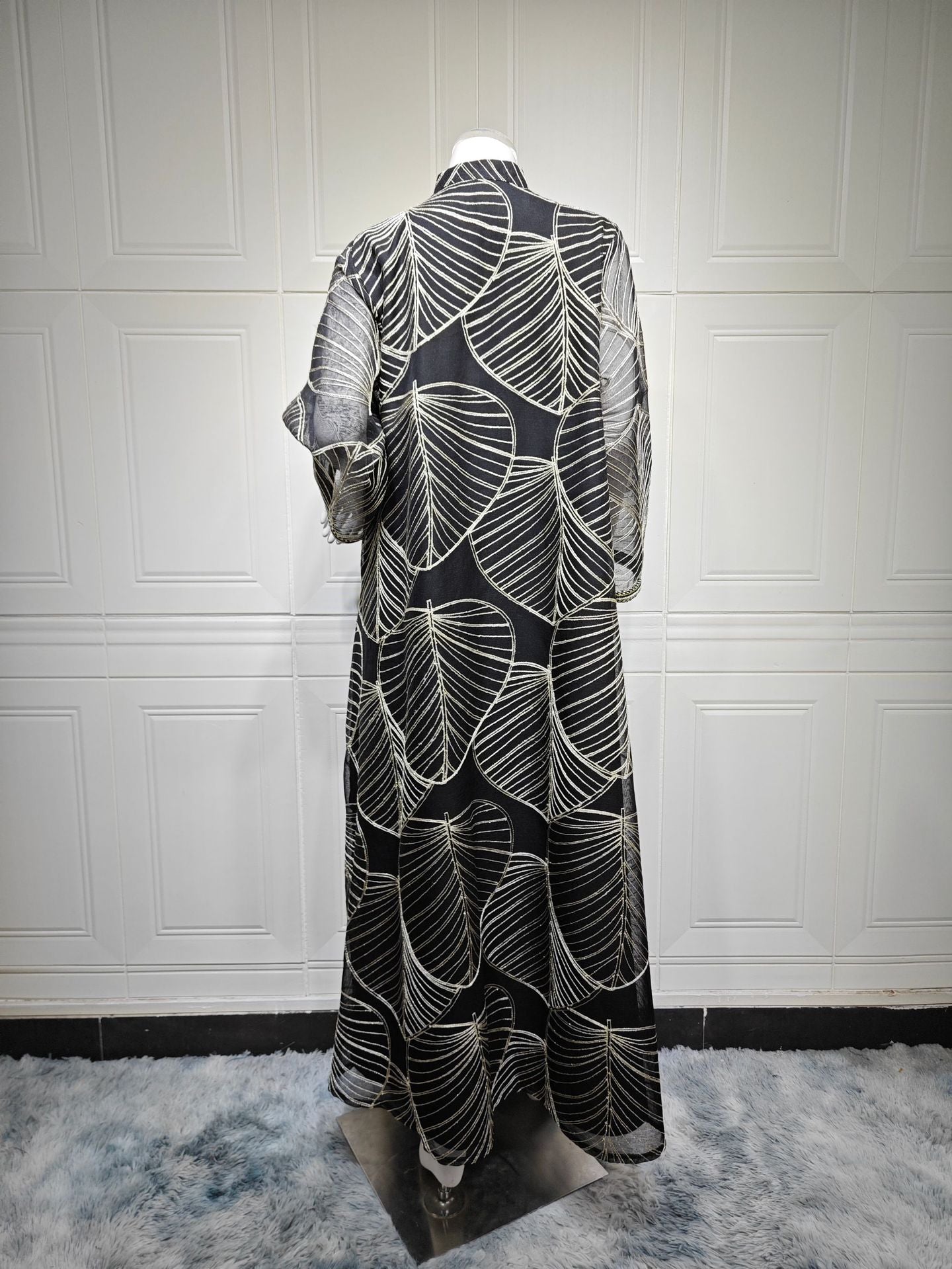 Eid Muslim Party Dress for Women Abaya with Inner Dress 2 Piece Set Jalabiya Ramadan Abayas Robe Caftan Vestidos Largos 2024