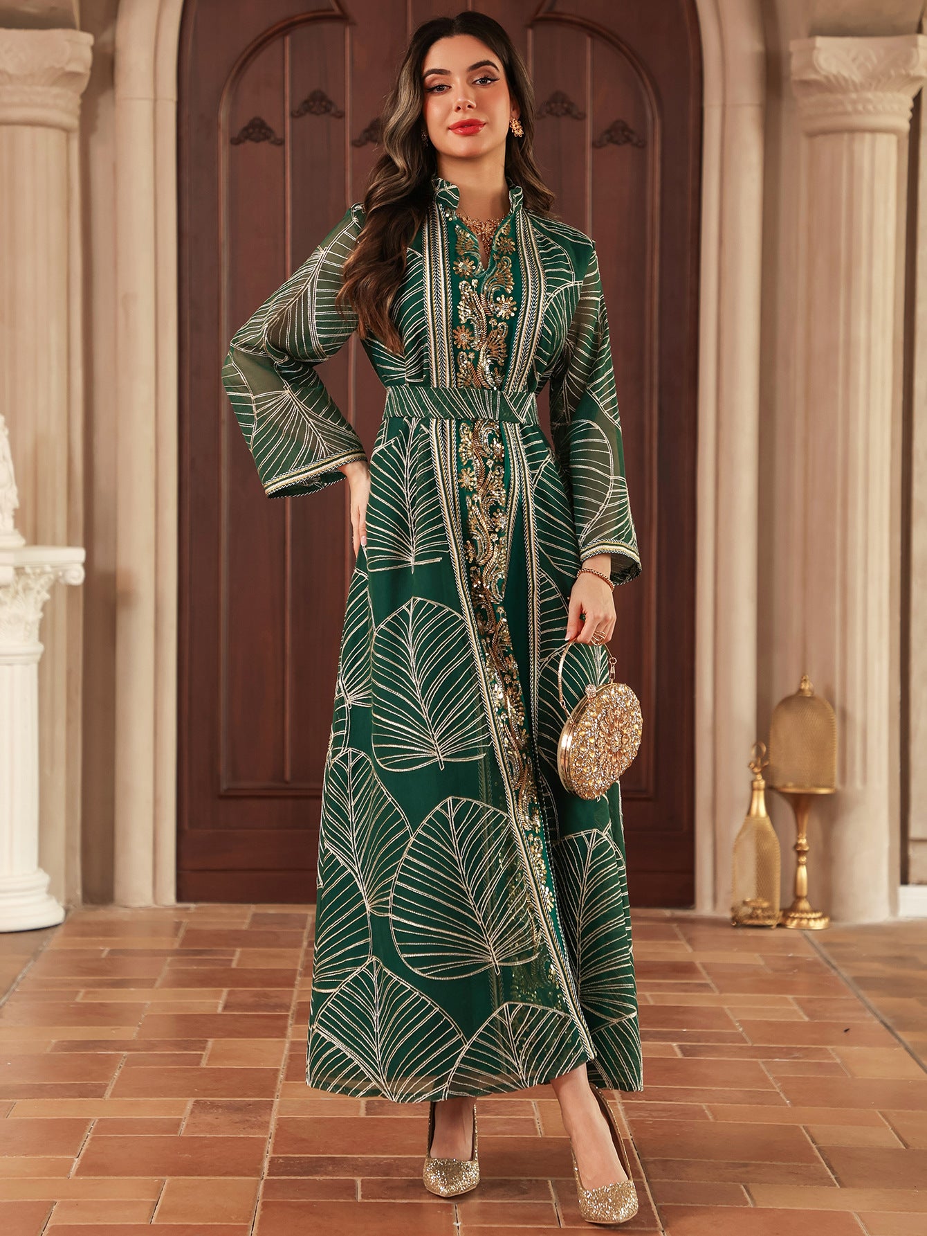 Eid Muslim Party Dress for Women Abaya with Inner Dress 2 Piece Set Jalabiya Ramadan Abayas Robe Caftan Vestidos Largos 2024