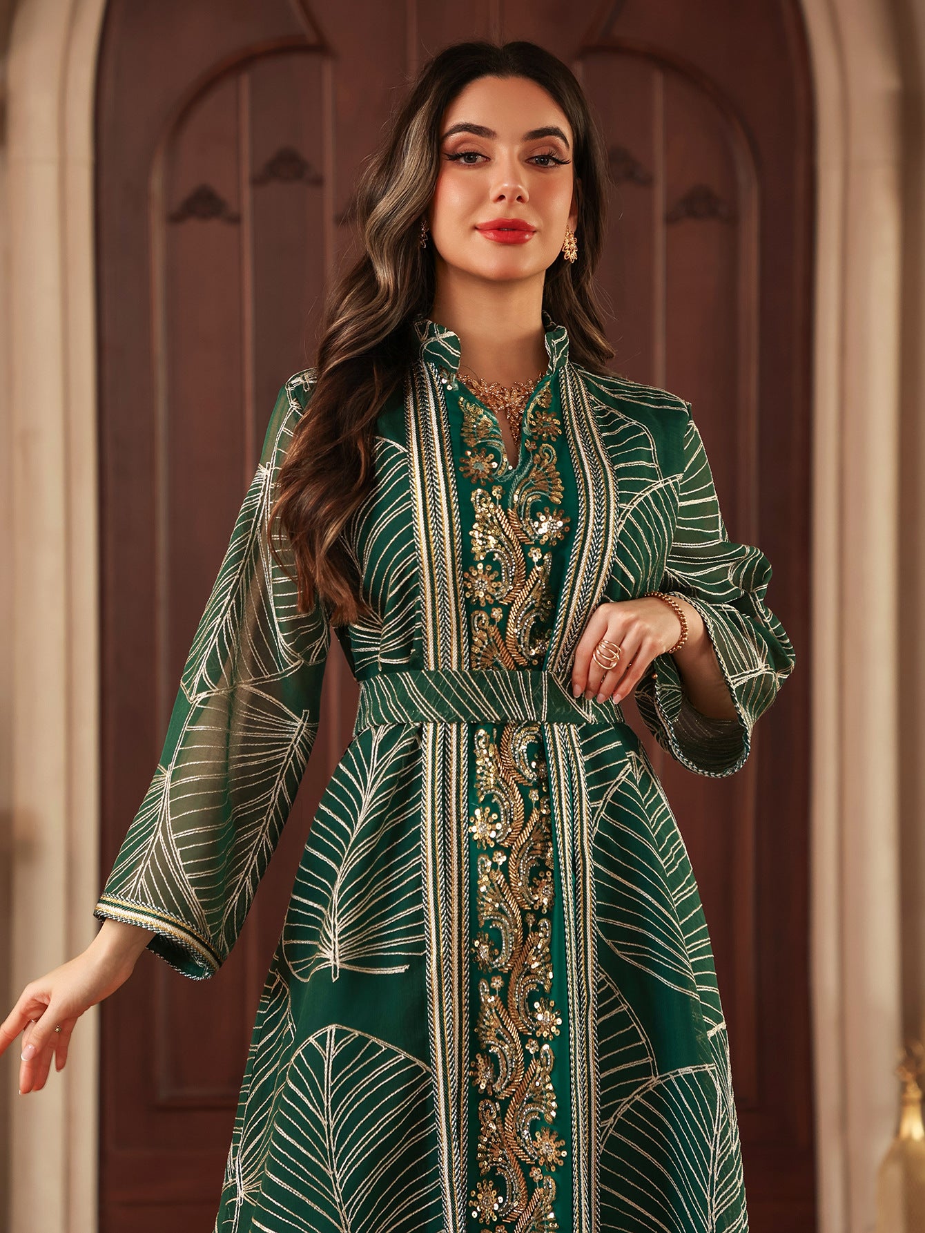 Eid Muslim Party Dress for Women Abaya with Inner Dress 2 Piece Set Jalabiya Ramadan Abayas Robe Caftan Vestidos Largos 2024
