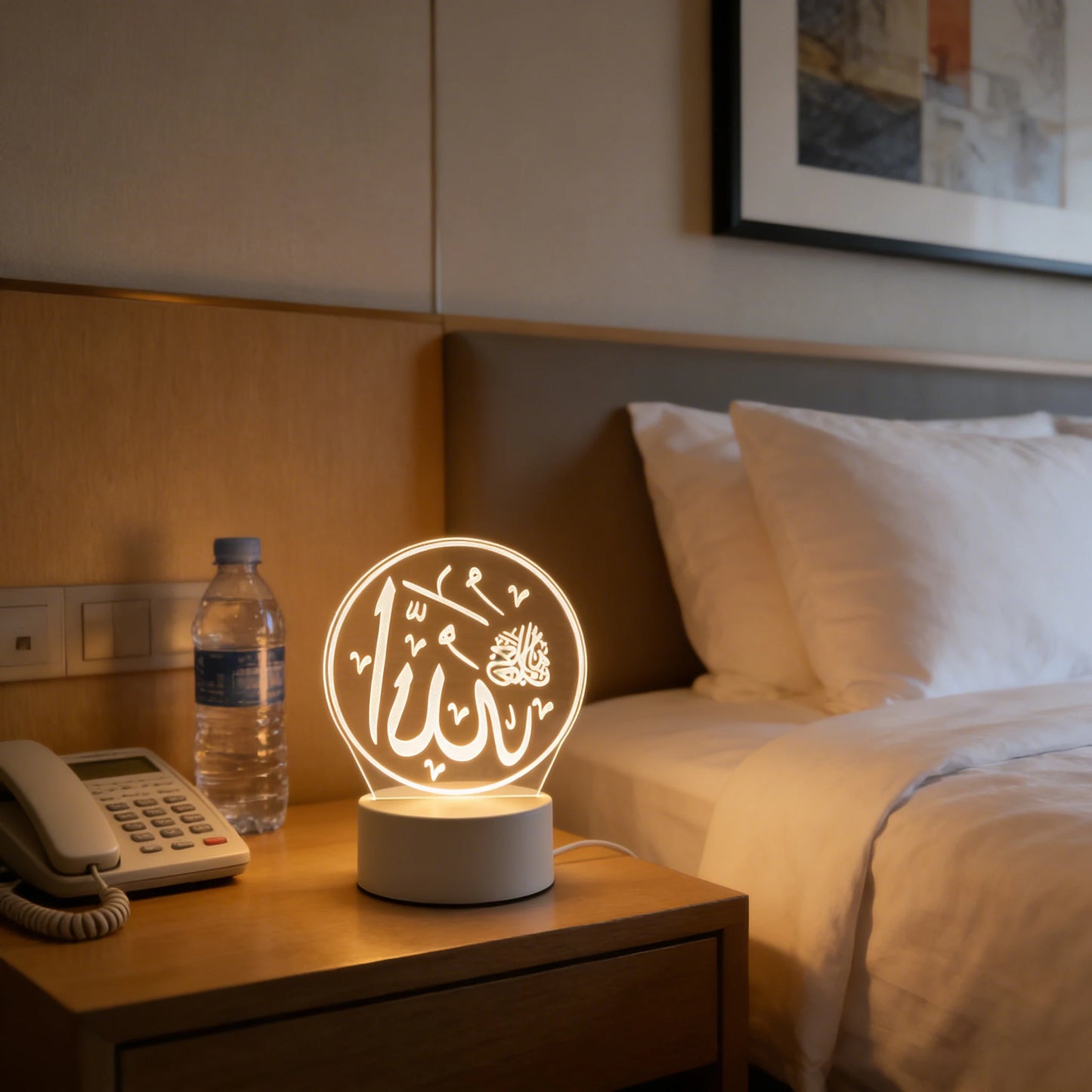 Eid Mubarak USB Operated 3D LED Night Light 2026 Eid Party Holiday Decoration Table Ornament Muslim Ramadan Decoration for Home