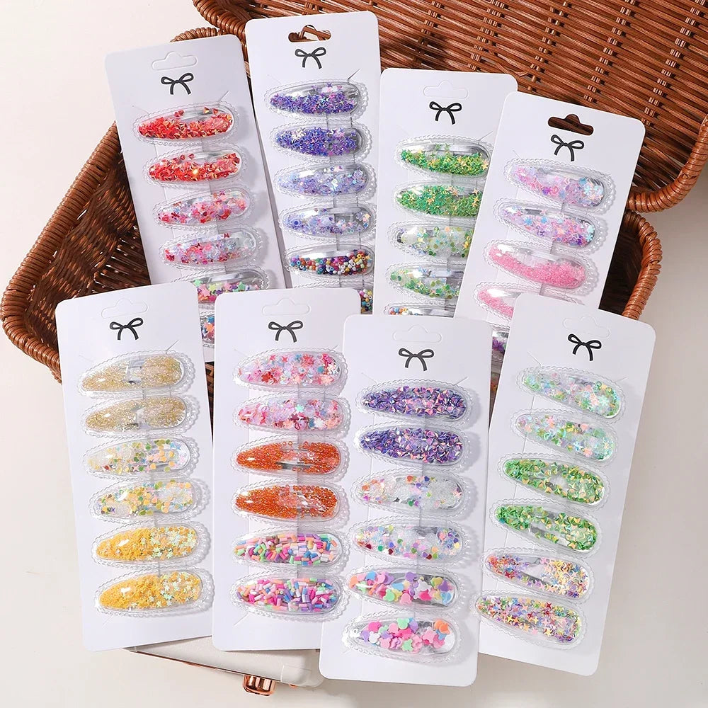 6pcs/set barrettes pour filles - Style accessories 