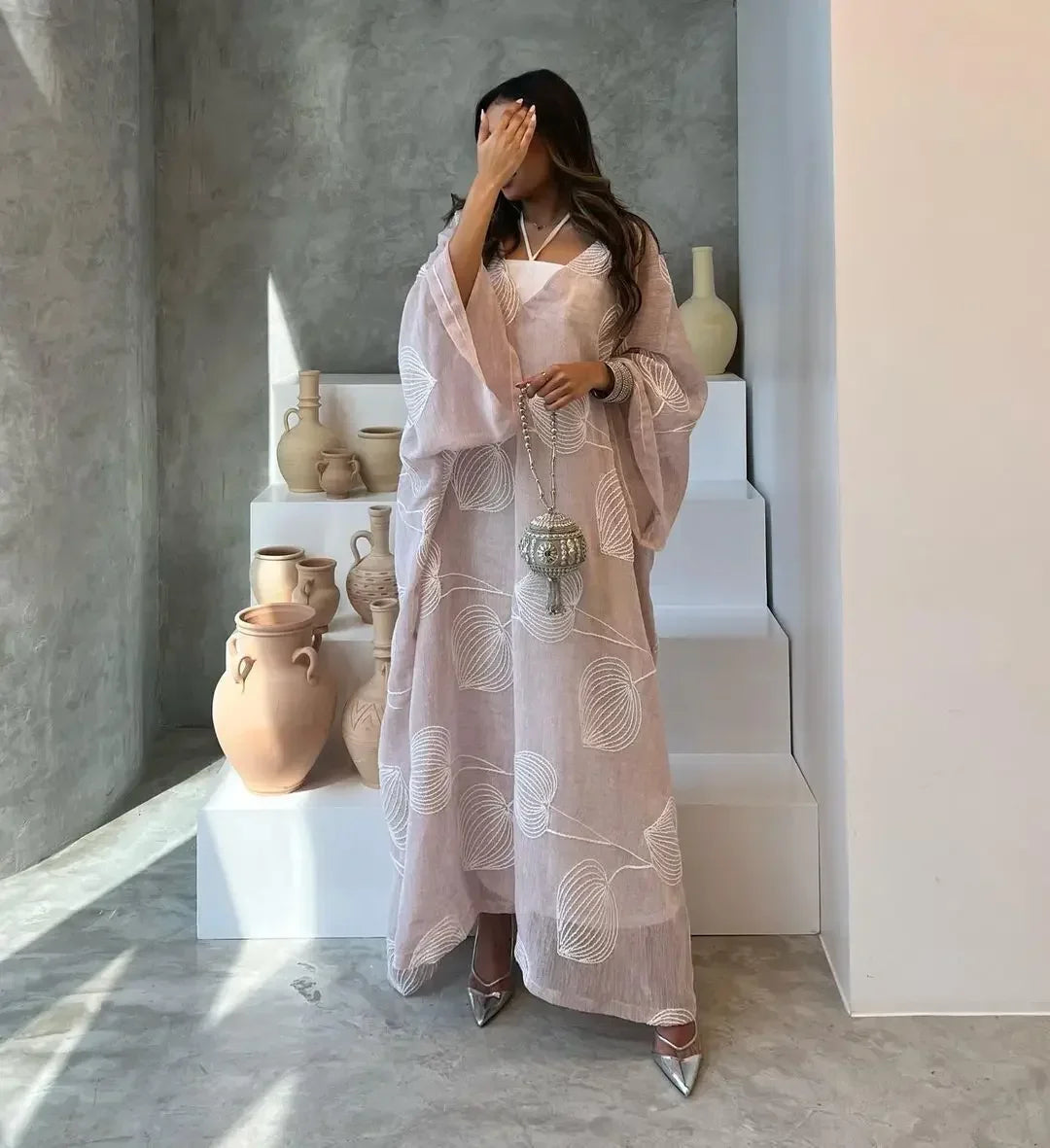 Dubai Robe Elegant and Soft Blossoms, Tank Top, Long Skirts, Two Piece Dress Set, Long Skirts Ramadan Dubai Luxury Islam Elegant