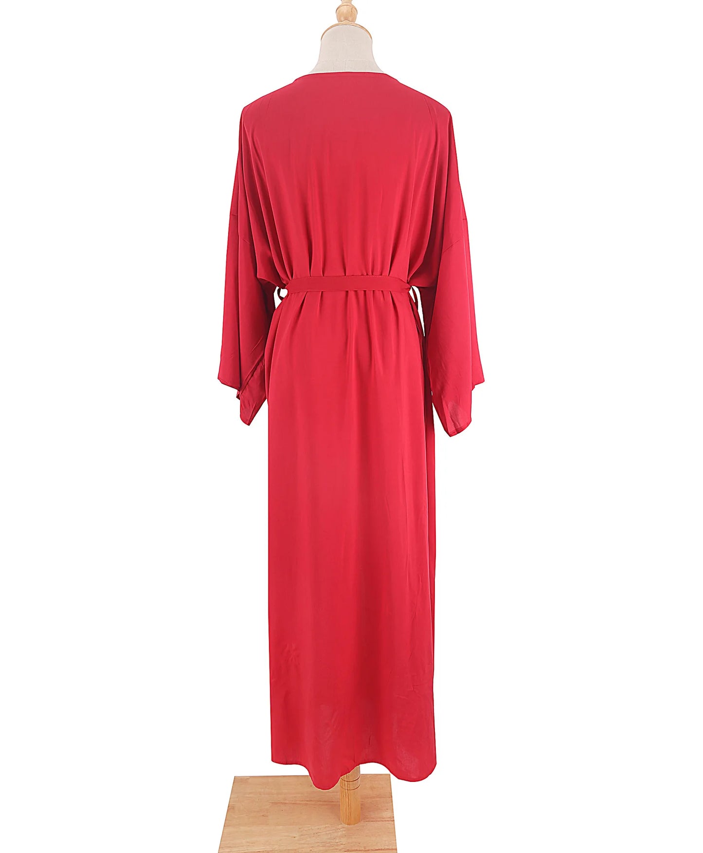 5 Colors Solid Bikini Cover-ups Long Kimono Sexy Belted Summer Wrap Dress Women Beach Wear Cover Up Cardigan Robe De Plage