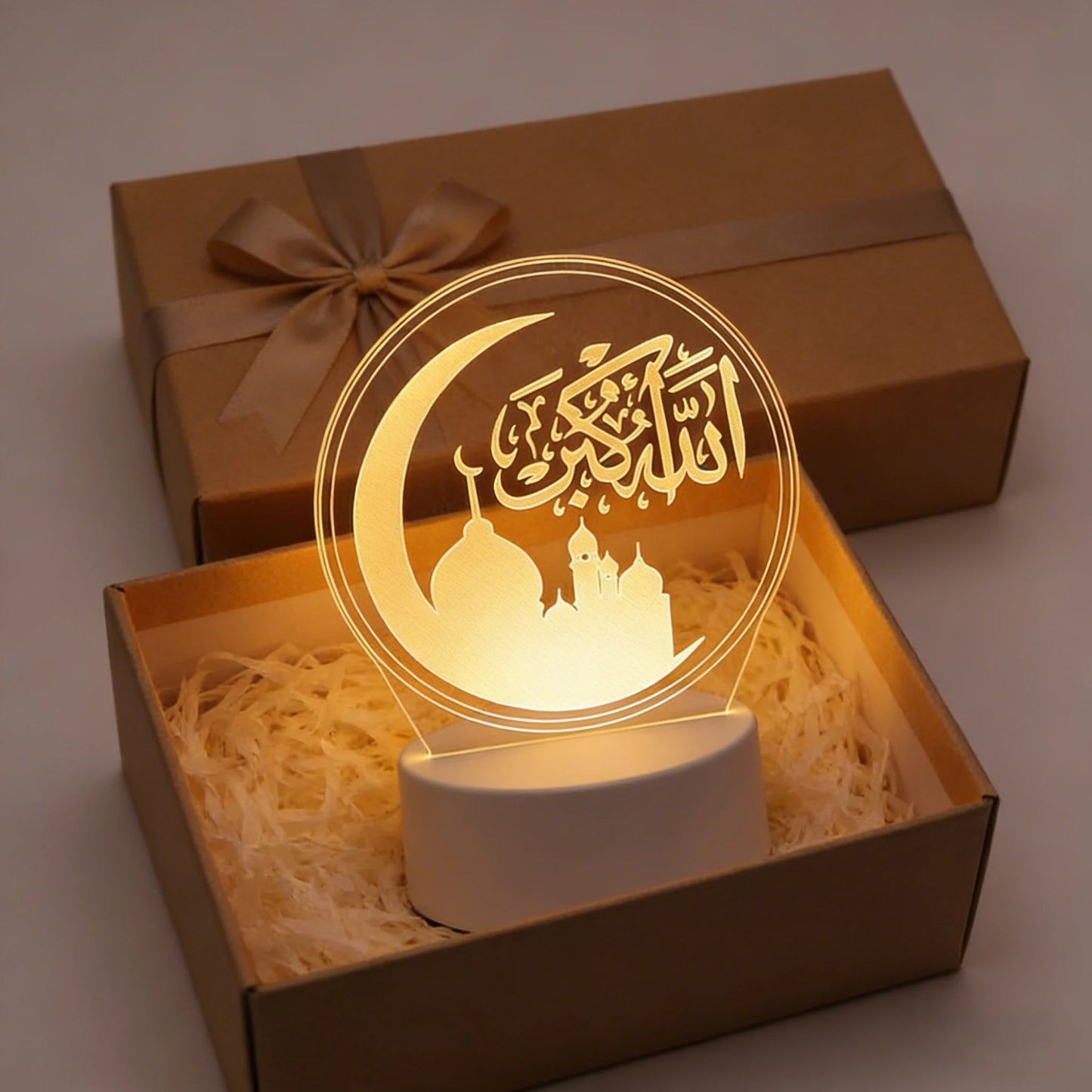 Eid Mubarak USB Operated 3D LED Night Light 2026 Eid Party Holiday Decoration Table Ornament Muslim Ramadan Decoration for Home