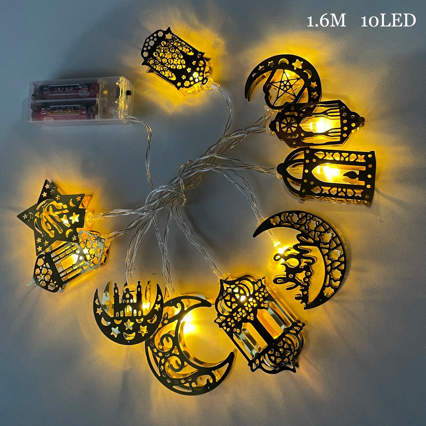 EID Mubarak Moon Star LED String Lights Battery Operated Ramadan Kareem Decoration for Home Islam Muslim Festival Party Supplies