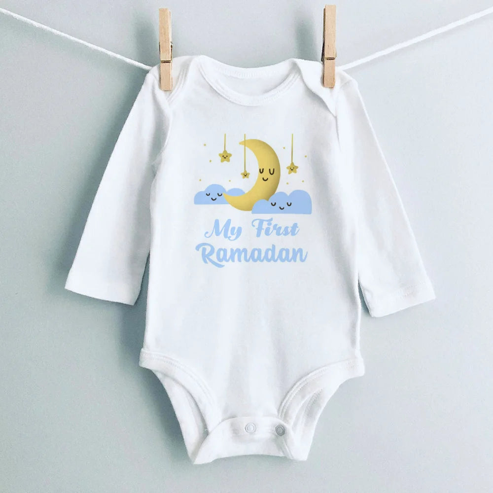 My First Ramadan Print Baby Romper Newbron Bodysuit Muslim Boys Girls Clothes Infant Baby First Ramadan Gift Toddler Jumpsuit