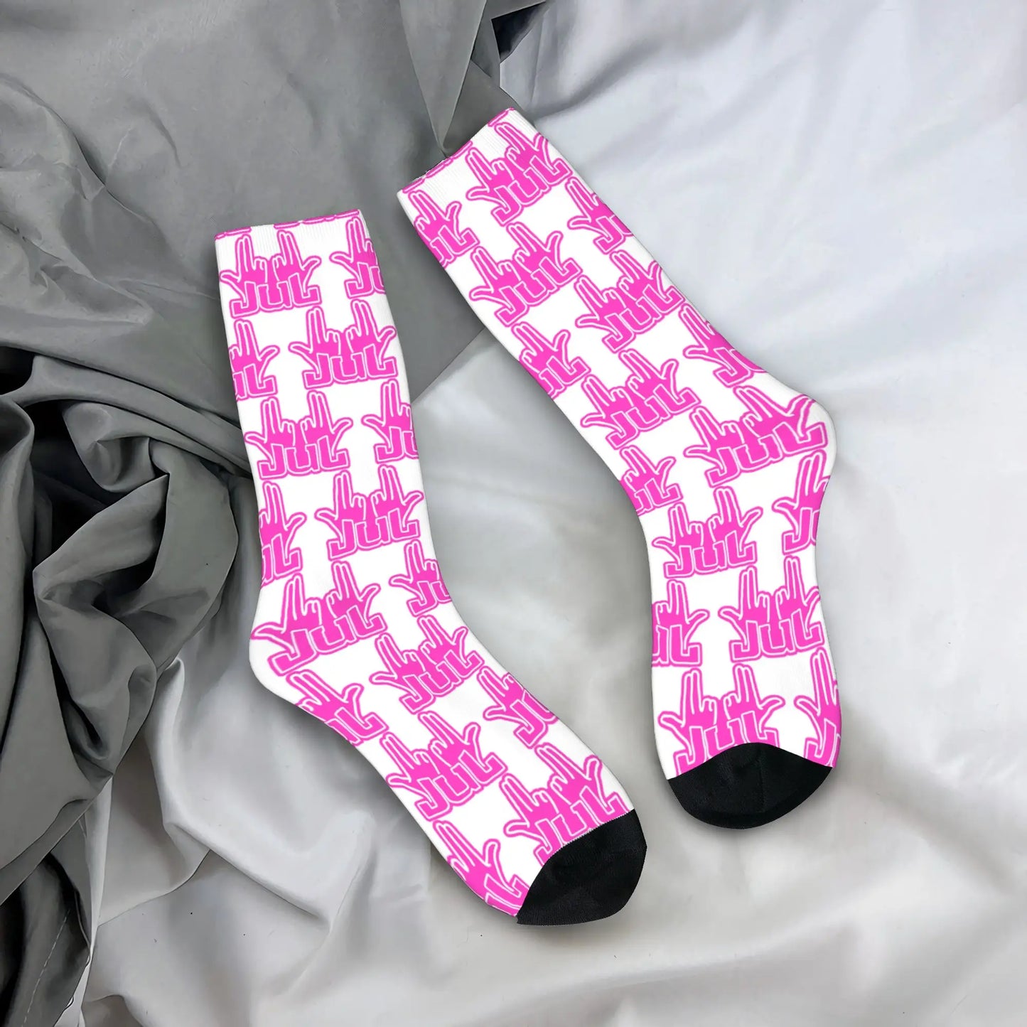 France Rapper Love Jul Print Socks  Gothic Stockings Autumn Anti Skid Women Men Socks Soft Graphic Outdoor Sports Socks