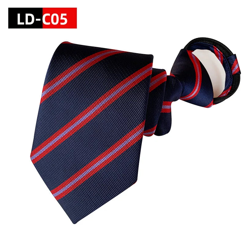 Men Zipper Tie Lazy Ties Fashion 8cm Business Necktie For Man Skinny Slim Narrow Bridegroom Party Dress Wedding Necktie Present