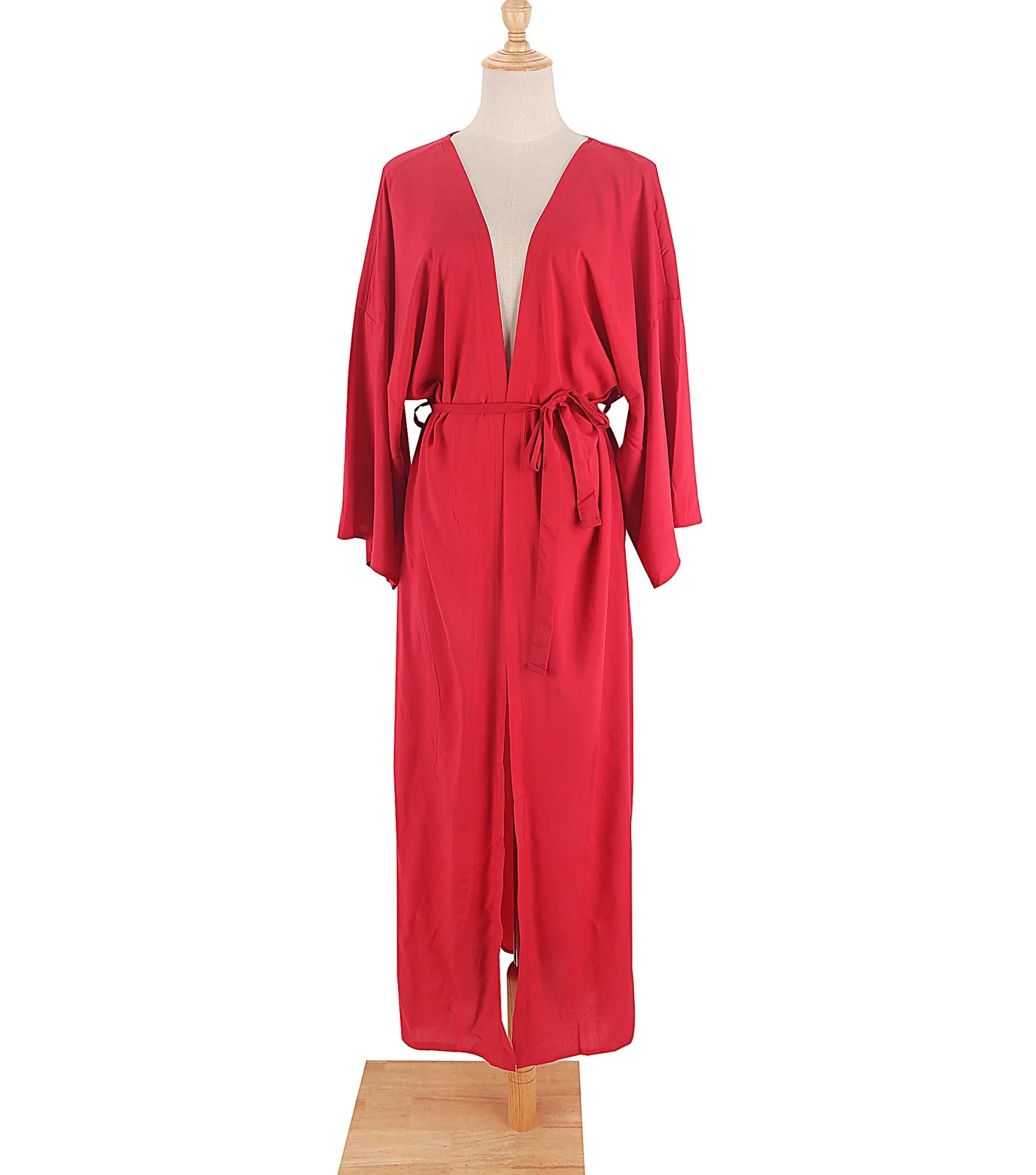 5 Colors Solid Bikini Cover-ups Long Kimono Sexy Belted Summer Wrap Dress Women Beach Wear Cover Up Cardigan Robe De Plage