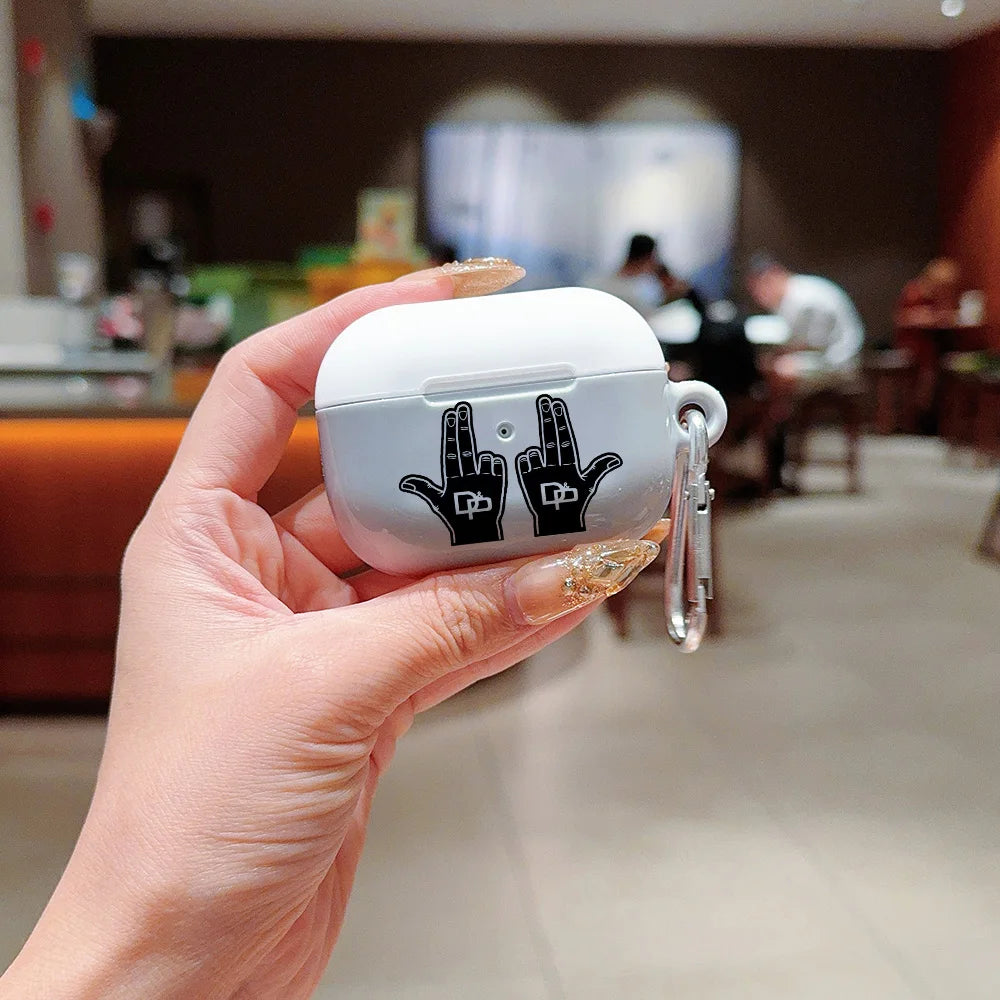 Hot Rapper Shockproof Protective Glossy HD Hard PC Earphone Cover Case For AirPods 1 2 3 4 Pro Pro2 J-JuL-L-with Metal Hook