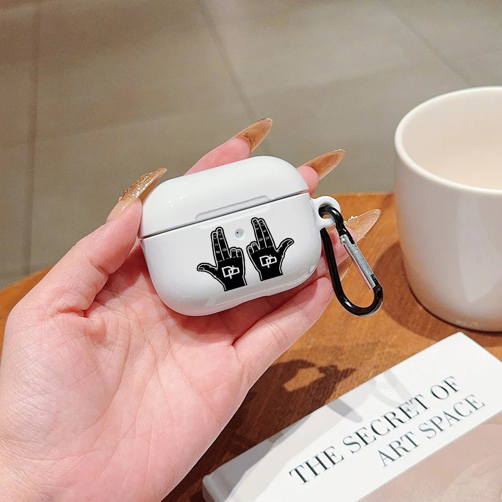 Hot Rapper Shockproof Protective Glossy HD Hard PC Earphone Cover Case For AirPods 1 2 3 4 Pro Pro2 J-JuL-L-with Metal Hook