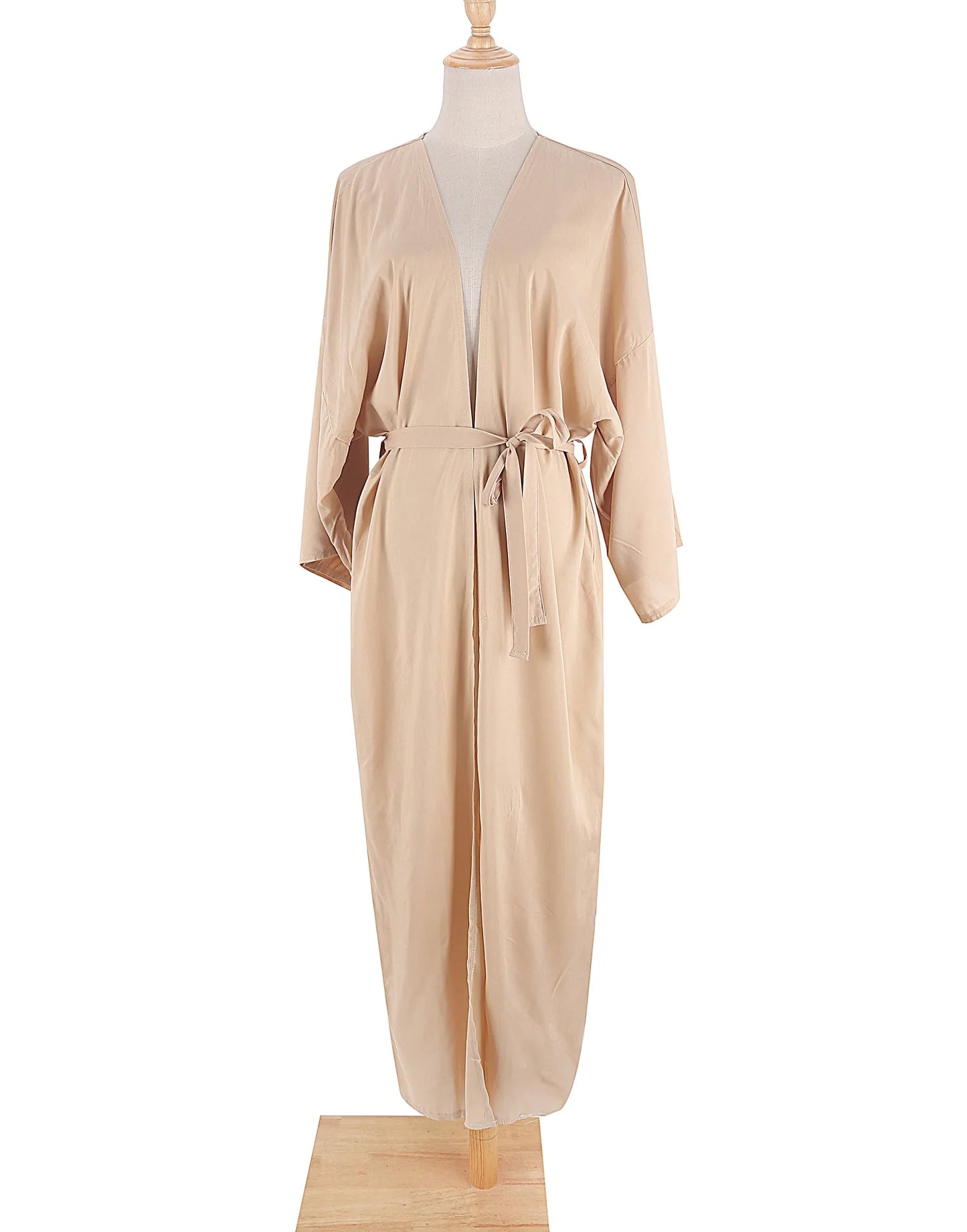 5 Colors Solid Bikini Cover-ups Long Kimono Sexy Belted Summer Wrap Dress Women Beach Wear Cover Up Cardigan Robe De Plage
