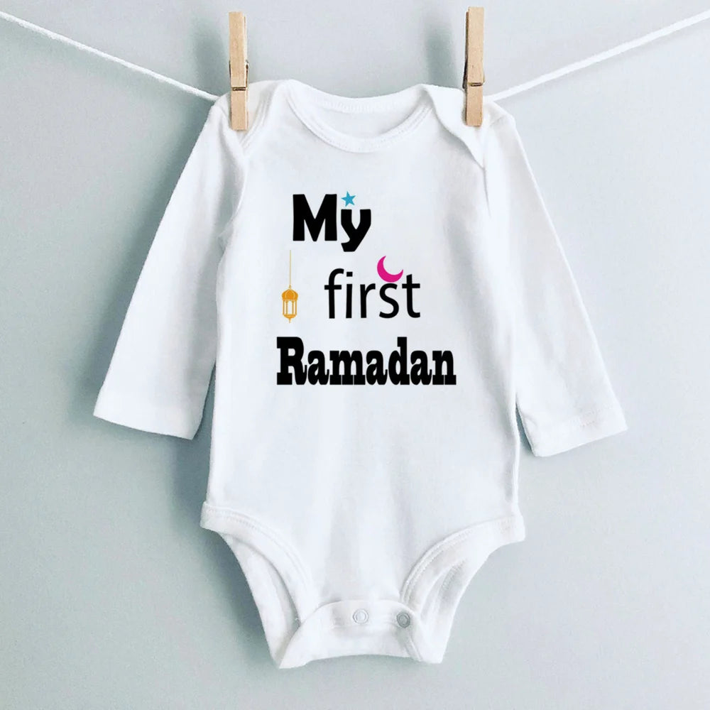 My First Ramadan Print Baby Romper Newbron Bodysuit Muslim Boys Girls Clothes Infant Baby First Ramadan Gift Toddler Jumpsuit