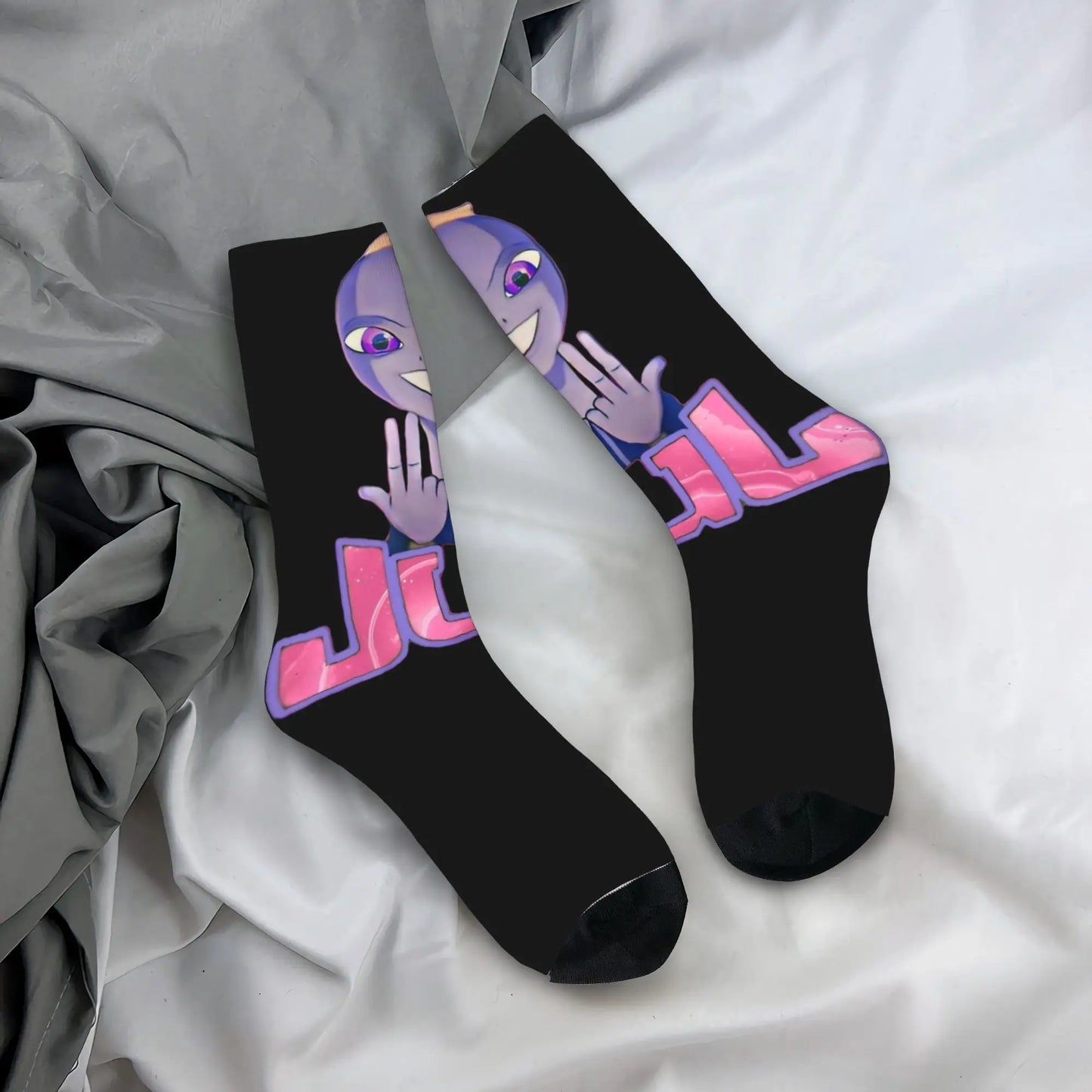France Rapper Love Jul Print Socks  Gothic Stockings Autumn Anti Skid Women Men Socks Soft Graphic Outdoor Sports Socks
