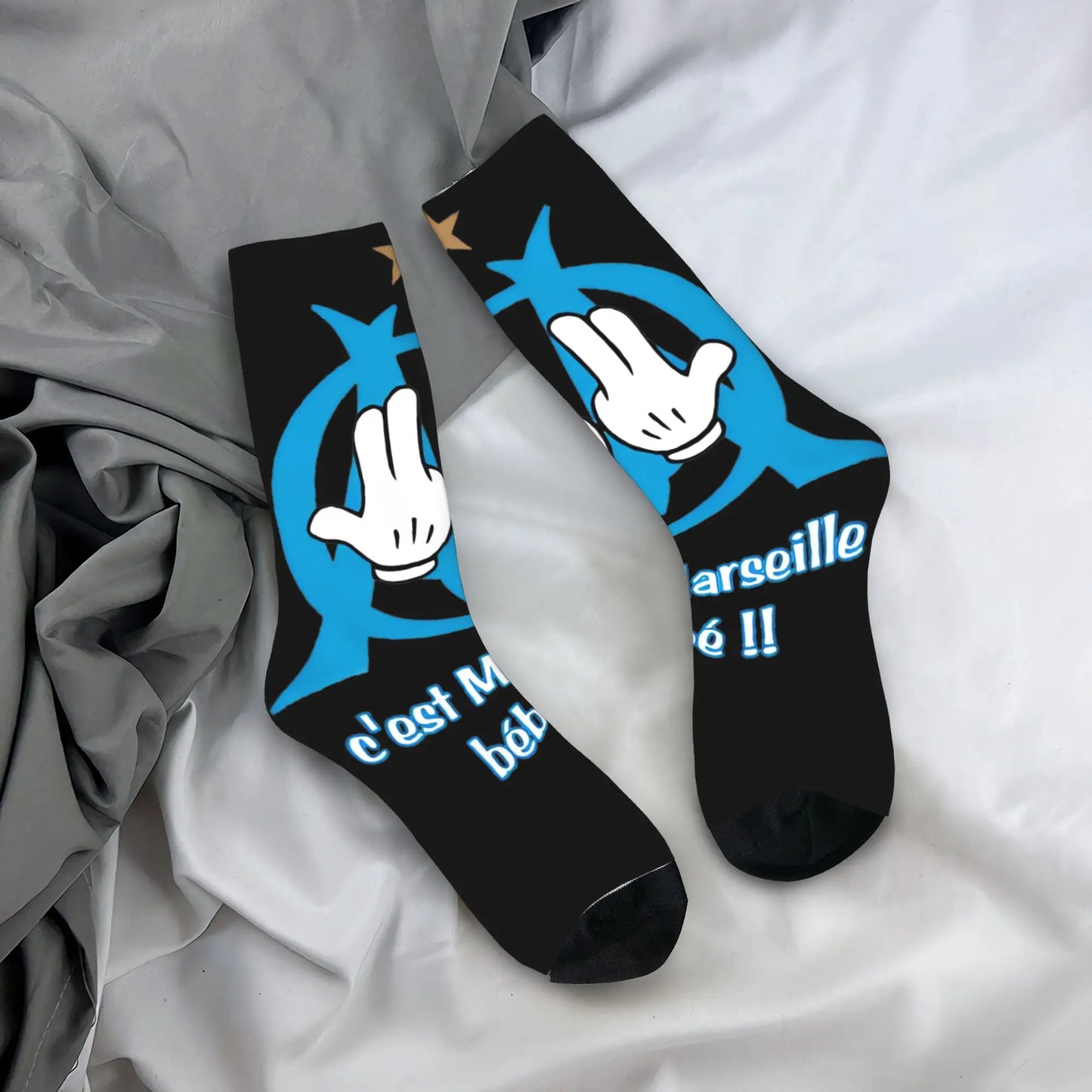 France Rapper Love Jul Print Socks  Gothic Stockings Autumn Anti Skid Women Men Socks Soft Graphic Outdoor Sports Socks