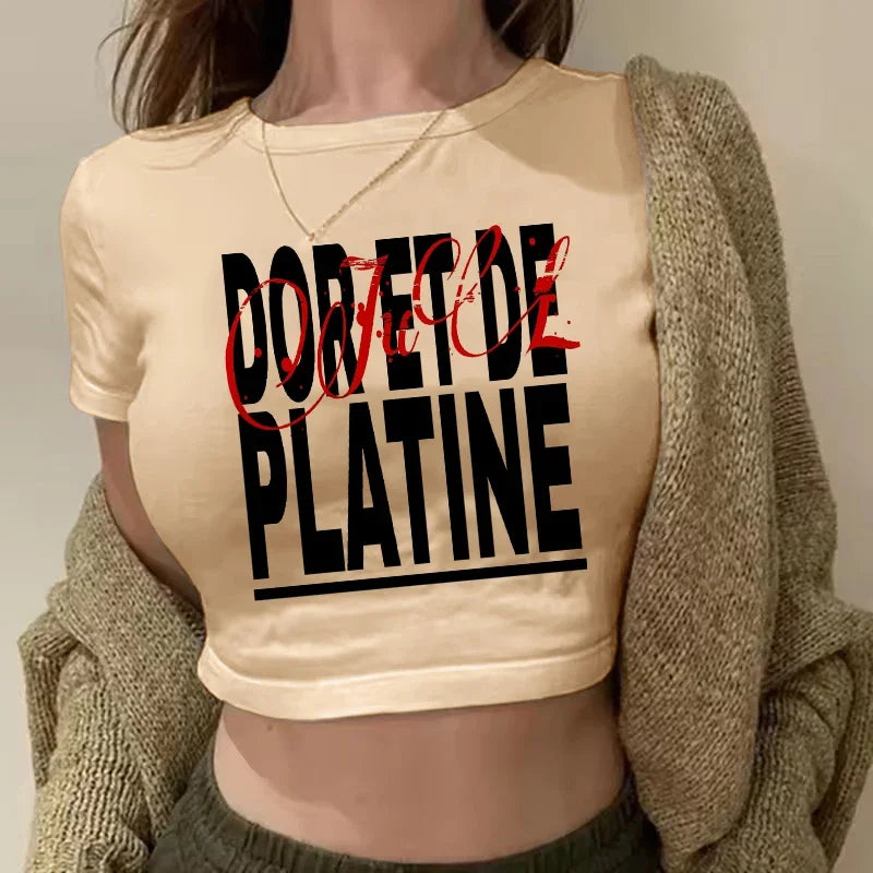 Maillot Jul Cropped Tee Shirt Girl Harajuku Gothic Sexy T-shirt Women Funny Summer Tshirt Graphic Y2k Crop Tops Clothing Female
