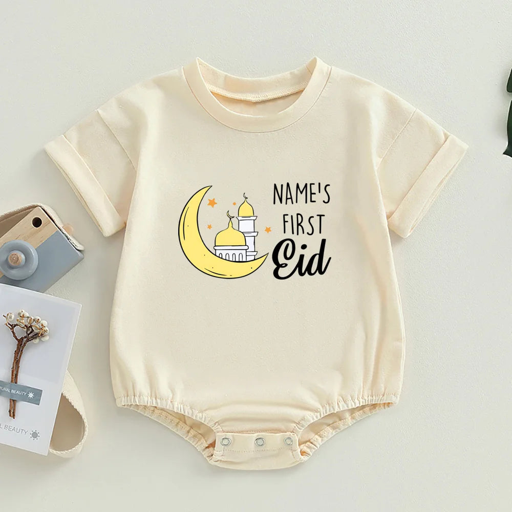 Personalized Baby First Ramadan Bubbles Bodysuit Custom Name Newborn Eid Ramadan Romper Islamic Muslim Holiday Infant Clothes
