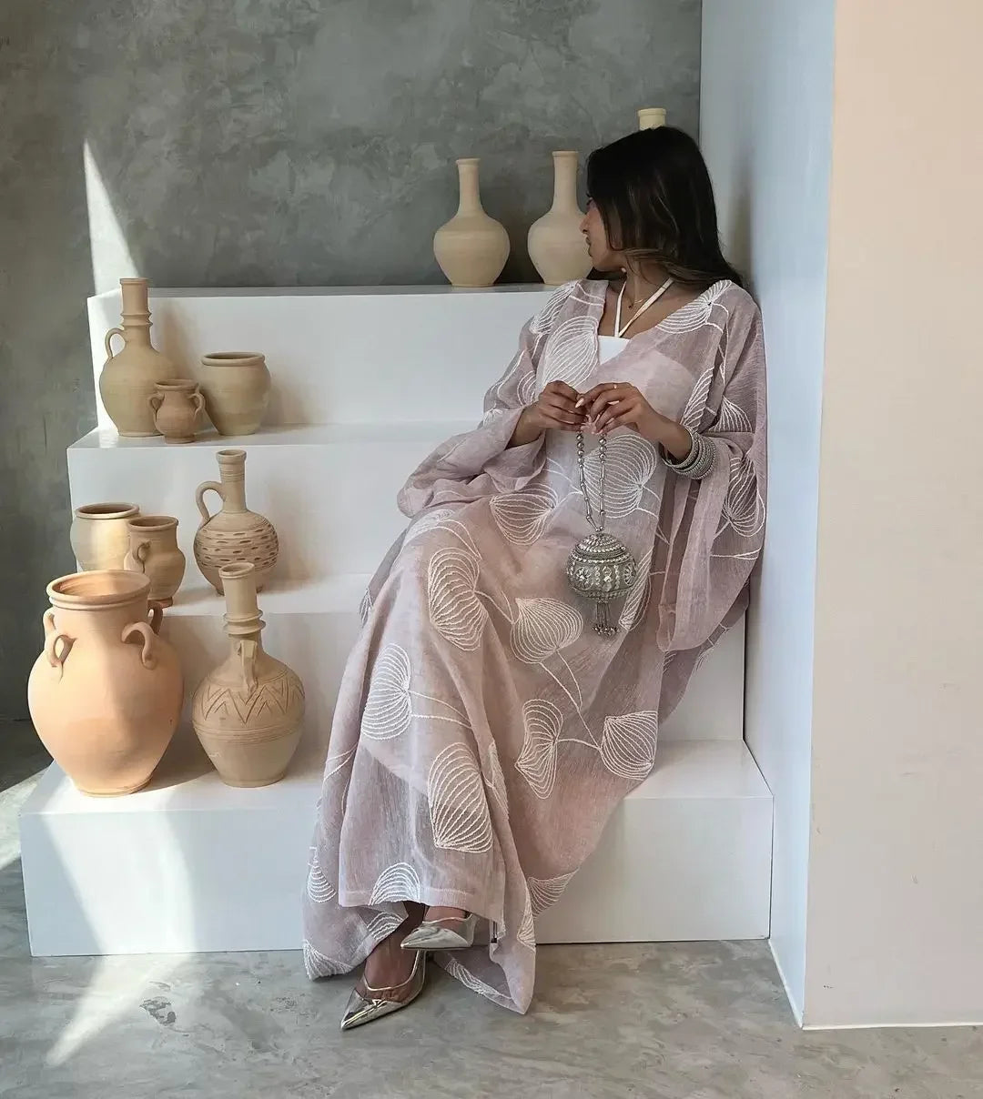 Dubai Robe Elegant and Soft Blossoms, Tank Top, Long Skirts, Two Piece Dress Set, Long Skirts Ramadan Dubai Luxury Islam Elegant