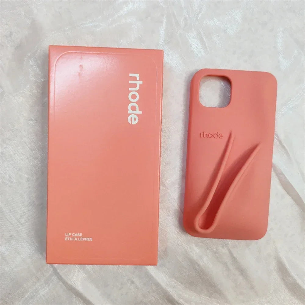 Rhode coque en silicone avec support lipstick pour iPhone 16 16E 15 14 13 12 11 pro max plus - Style accessories 