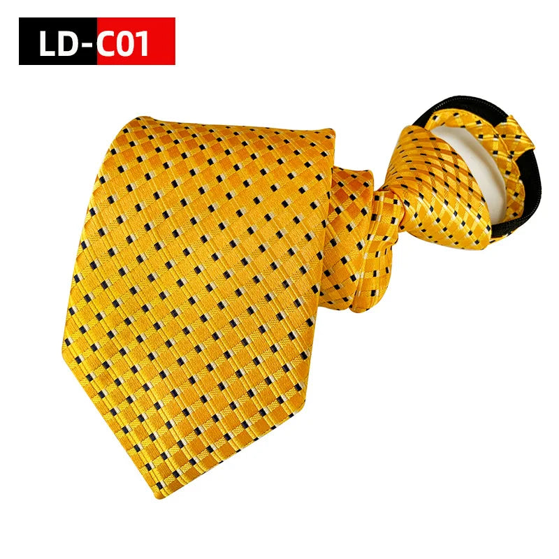 Men Zipper Tie Lazy Ties Fashion 8cm Business Necktie For Man Skinny Slim Narrow Bridegroom Party Dress Wedding Necktie Present