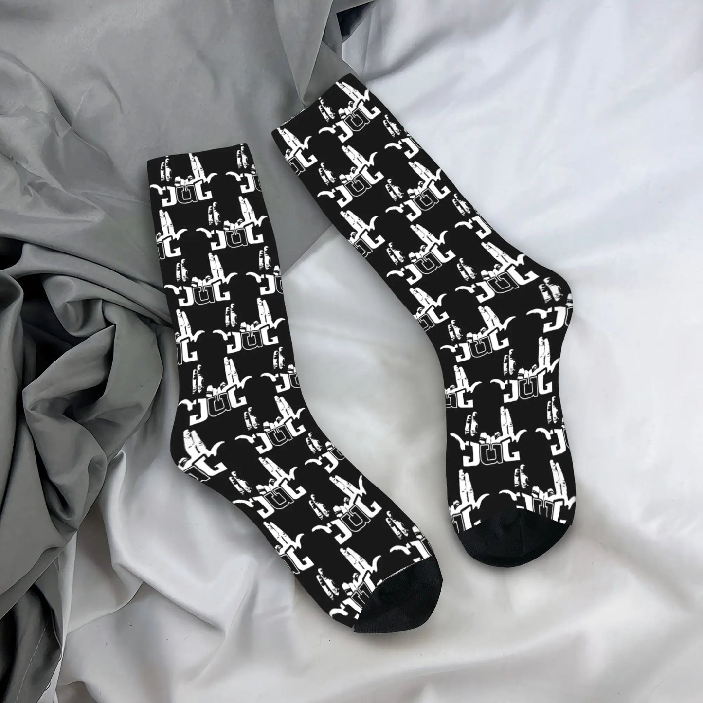 France Rapper Love Jul Print Socks  Gothic Stockings Autumn Anti Skid Women Men Socks Soft Graphic Outdoor Sports Socks