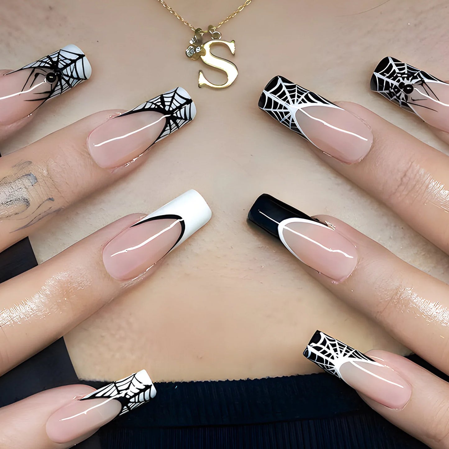 24 pièces ongles manucure Spider Halloween