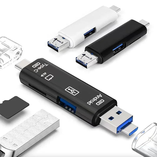 5 In 1 multifonctions usb adaptateur de téléphone type c ou iPhone ordi également pour stocker tout vos fichiers - Style accessories 