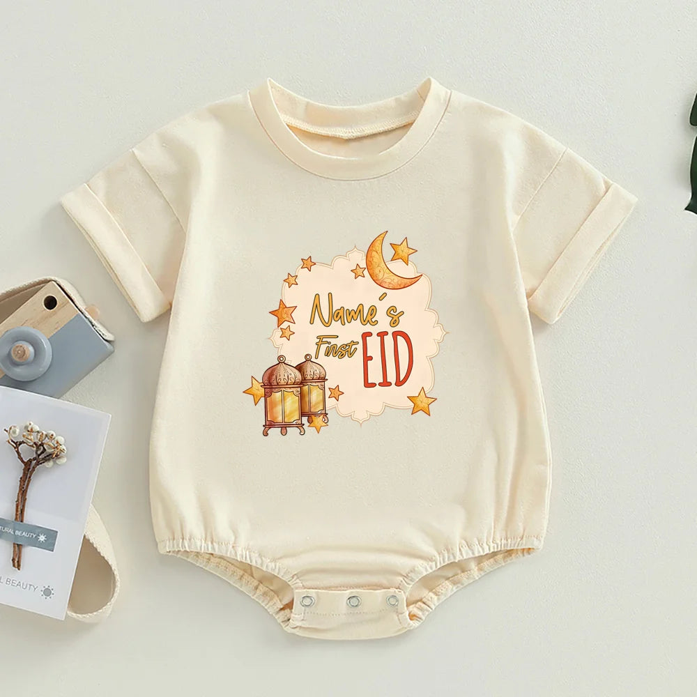 Personalized Baby First Ramadan Bubbles Bodysuit Custom Name Newborn Eid Ramadan Romper Islamic Muslim Holiday Infant Clothes