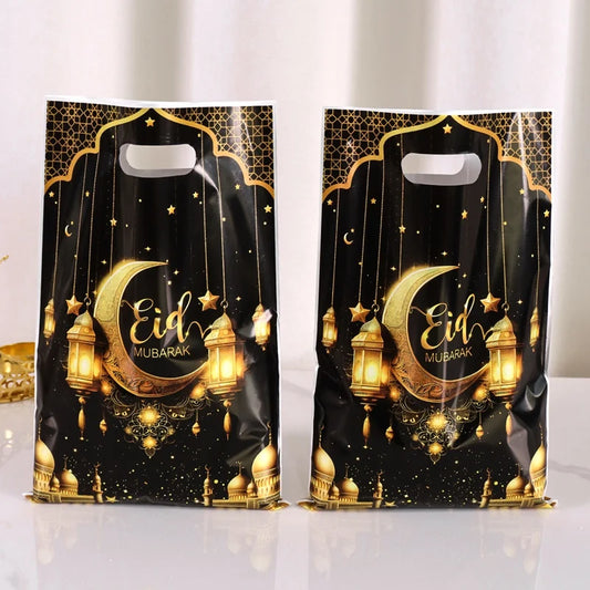 10/20/50pcs Eid Mubarak Decoration Gift Bags Ramadan Kareem Candy Bags Cookie Packaging Islamic Muslim Eid Al Fitr Party Bags